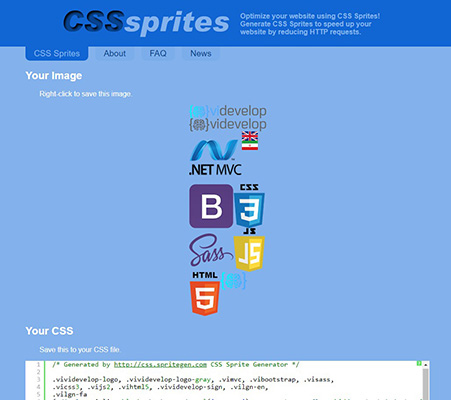 css spritegen website performance css image sprite